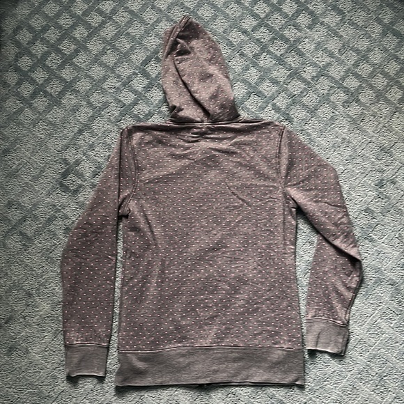 Roxy women’s grey with pink dots zip up sweater extra large - Picture 3 of 4